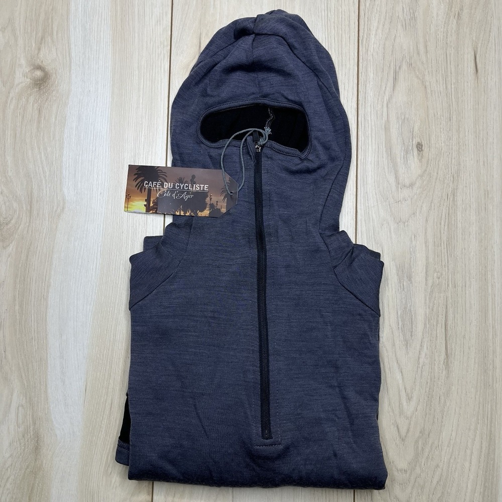 Cafe Du Cycliste Berthe 1/2 Zip Wool Blend Hoodie Biking Sweater Mens Large NEW